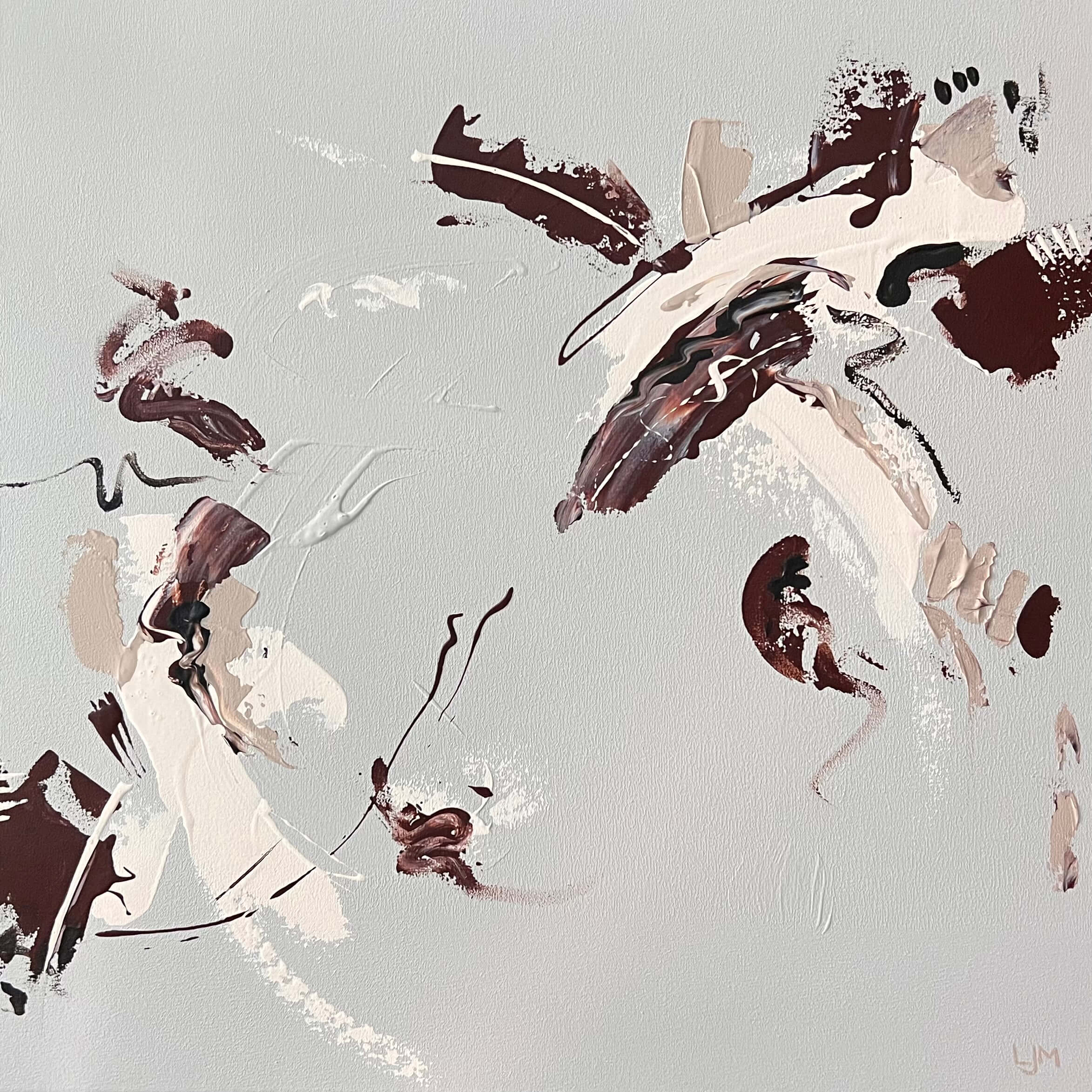 A closeup of a medium natural abstract painting by Lee J Morgan