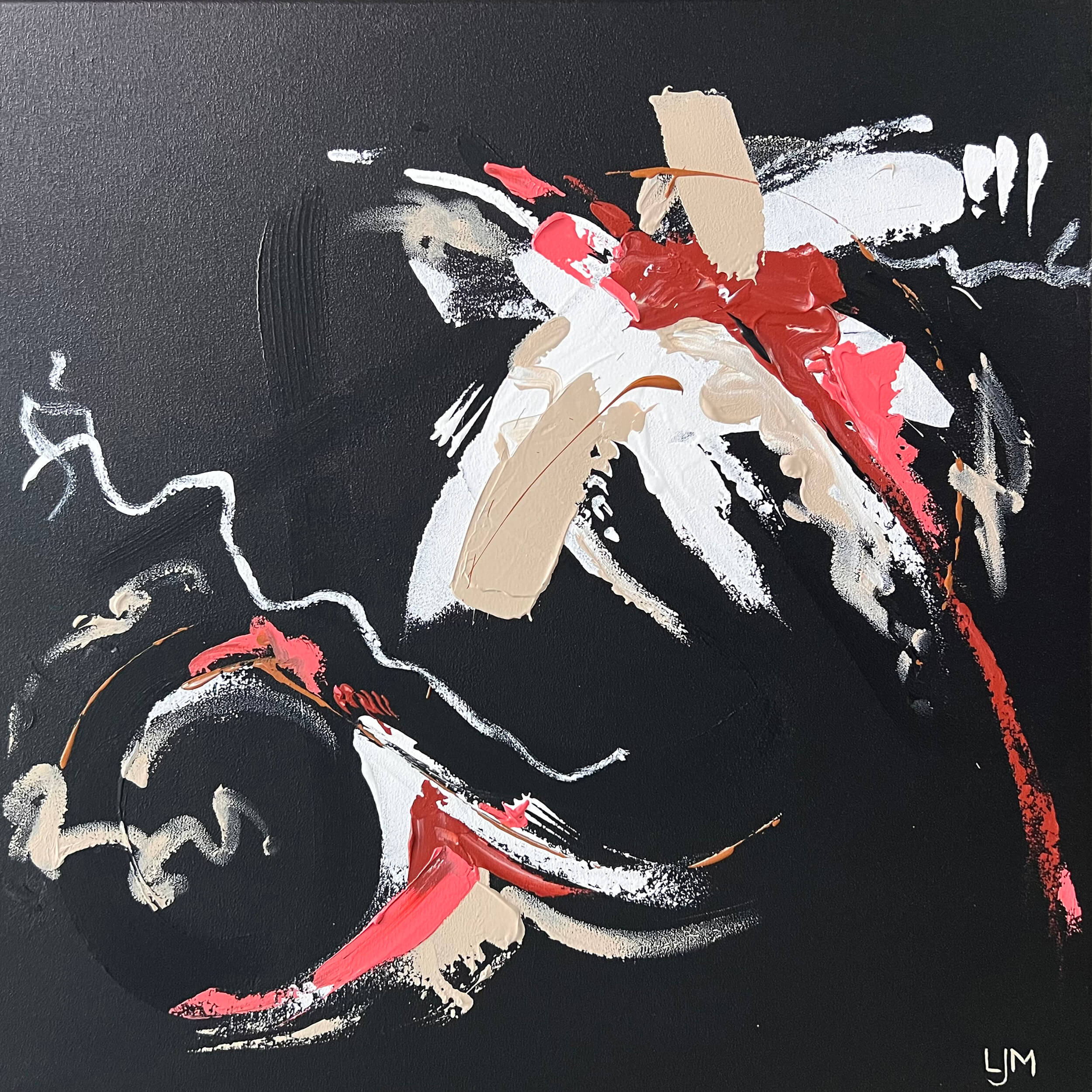 Closeup of a medium dark abstract art by Lee J Morgan Art